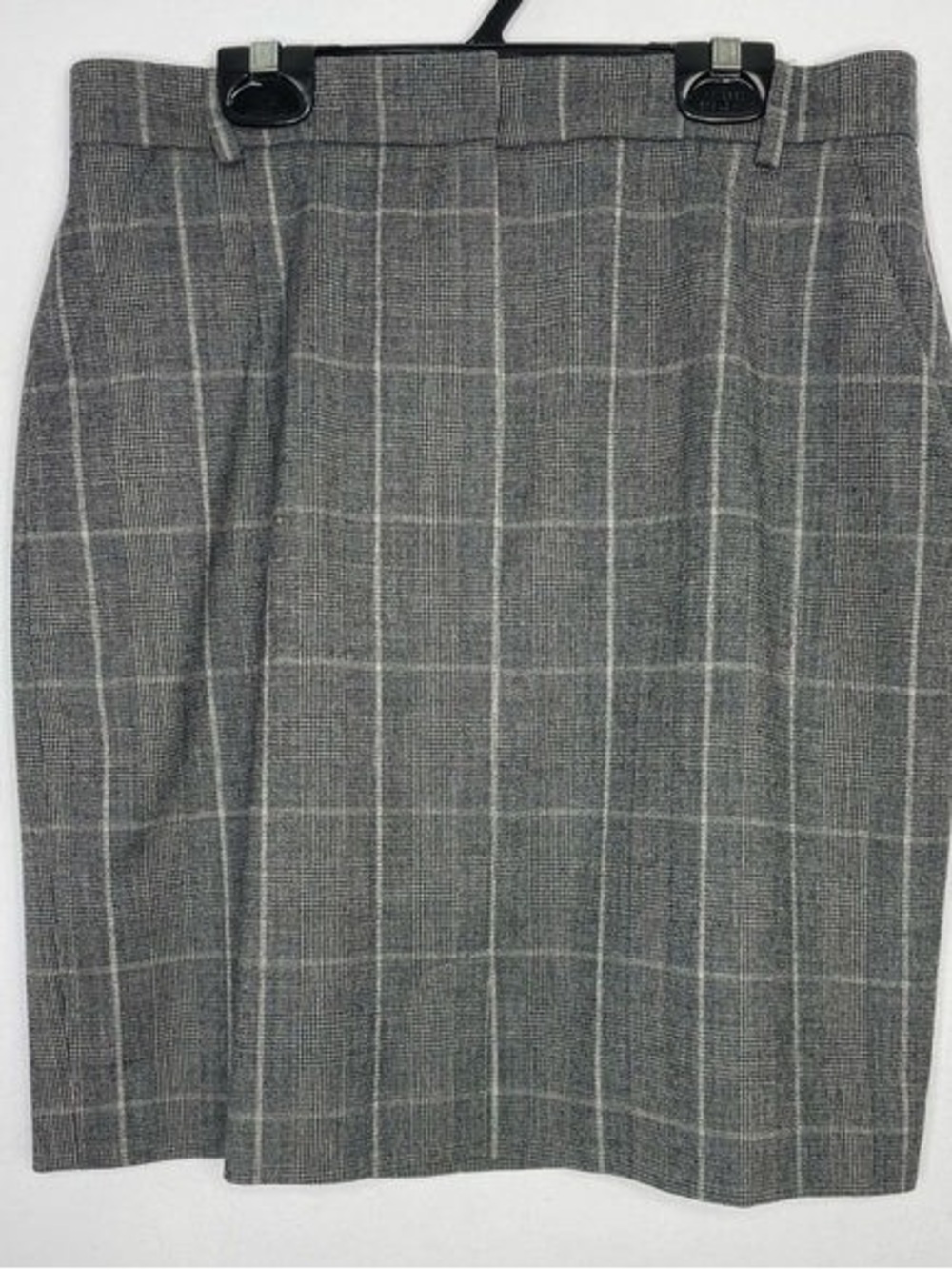 Gray Windowpane Pencil Skirt